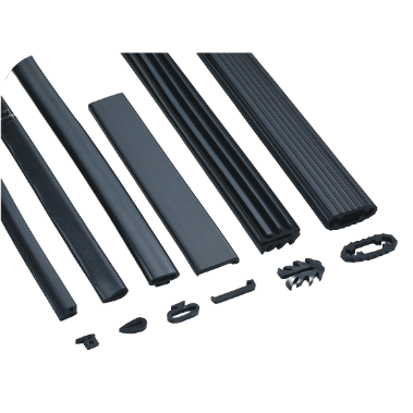 Custom-designed rubber strips